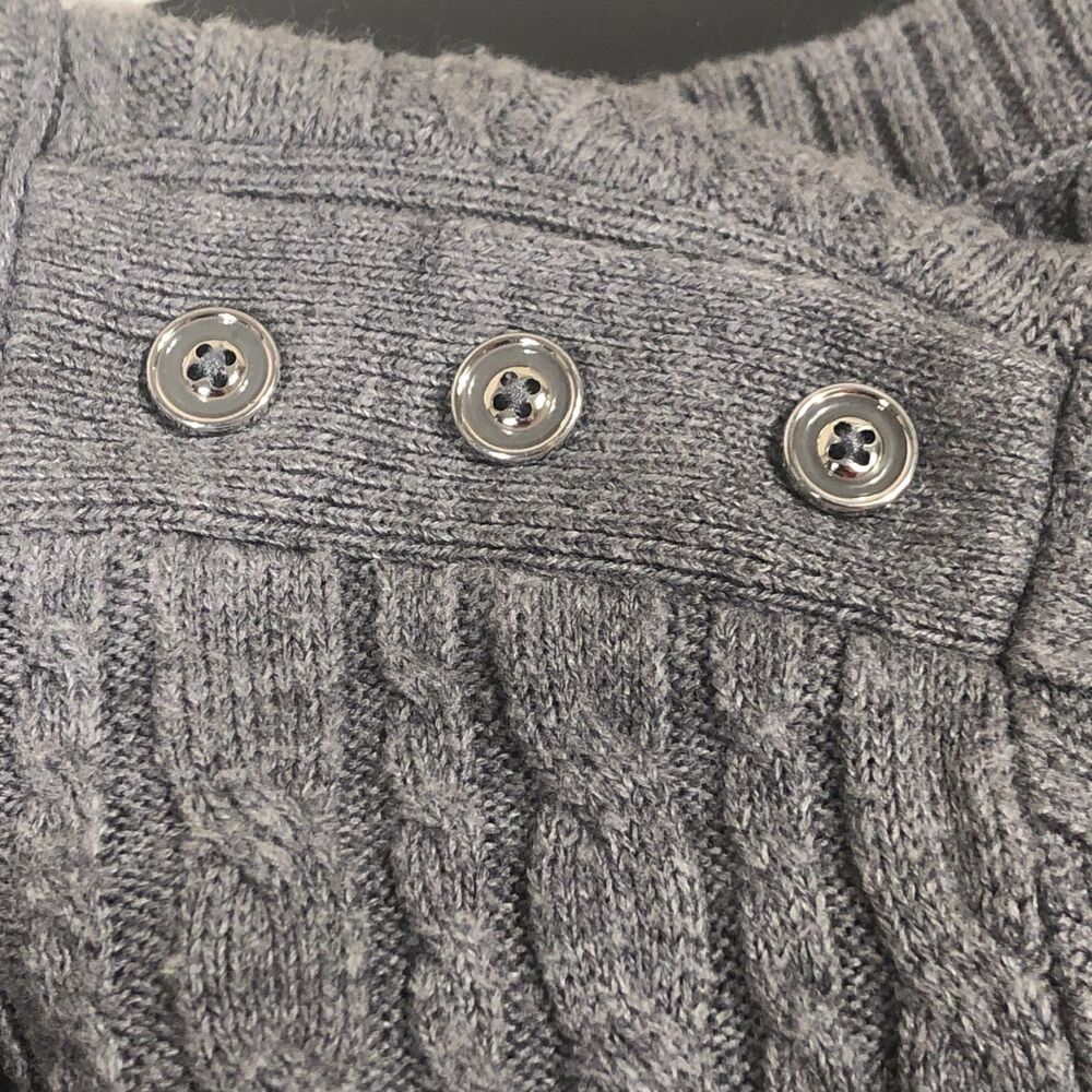 NYC Cable Knit Sweater Womens Size XL Gray Old Money Quiet Luxury Cottagecore‎ - Picture 3 of 8